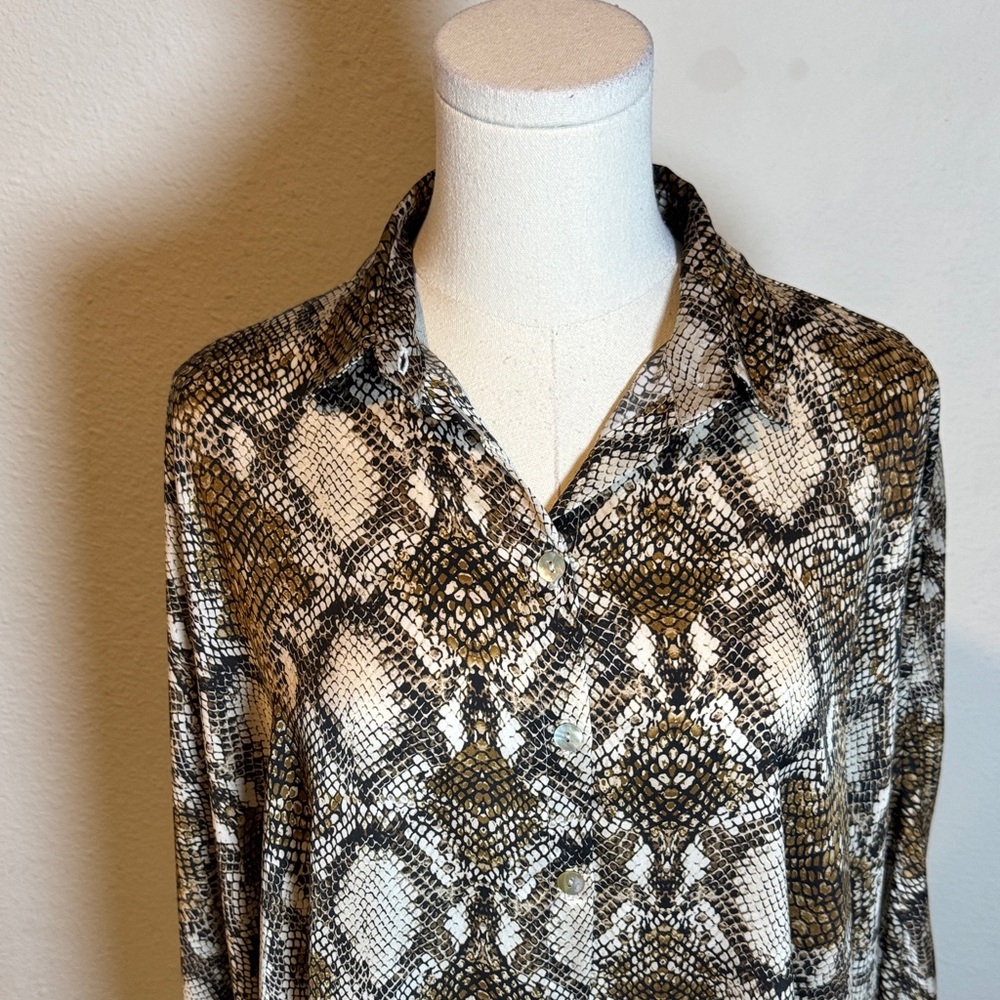Alembika Python Print Button Blouse Very Oversize… - image 2